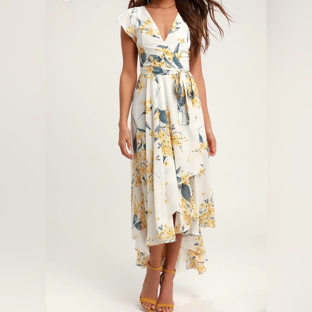 NWT M Lulus French Countryside Floral High-Low Dress